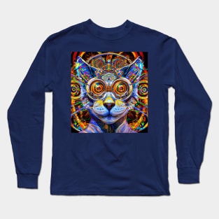 Kosmic Kitty (1) - Trippy Psychedelic Cat Long Sleeve T-Shirt